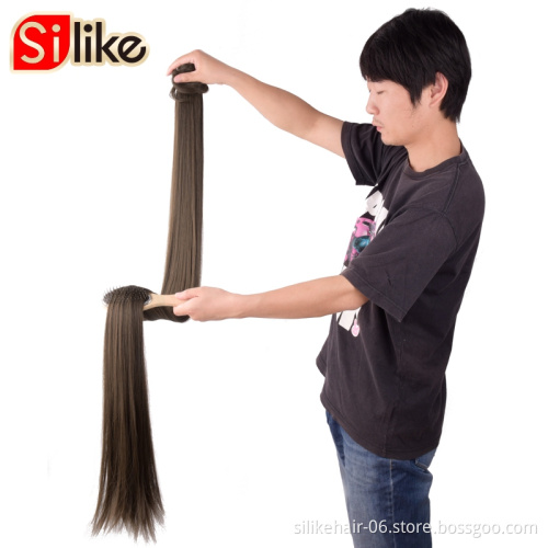 Custom-made  Long Clip In Synthetic Ponytail Heat Resistant Fiber Hair Extension Wrap Around Hairpiece Curly Straight Pony Tail